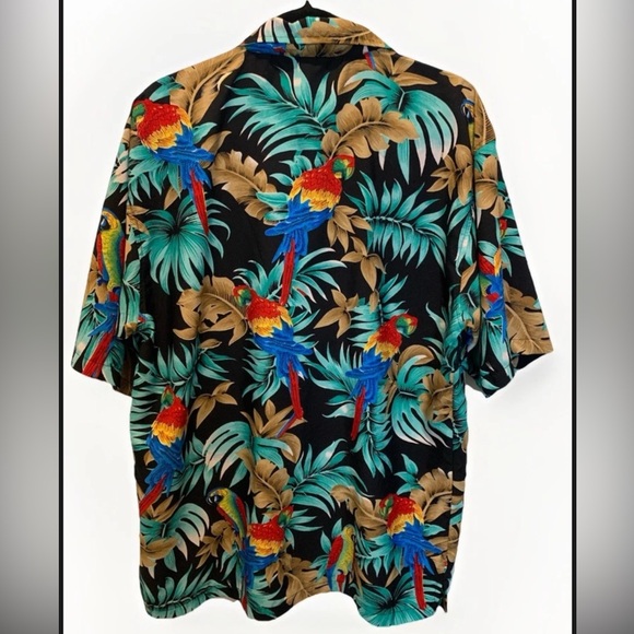 Pacific Company Men’s Hawaiian shirt Medium Floral Beach Parrot Print Magnum PI - Picture 2 of 12